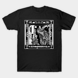 I is For Iguana - Black Outlined Version T-Shirt